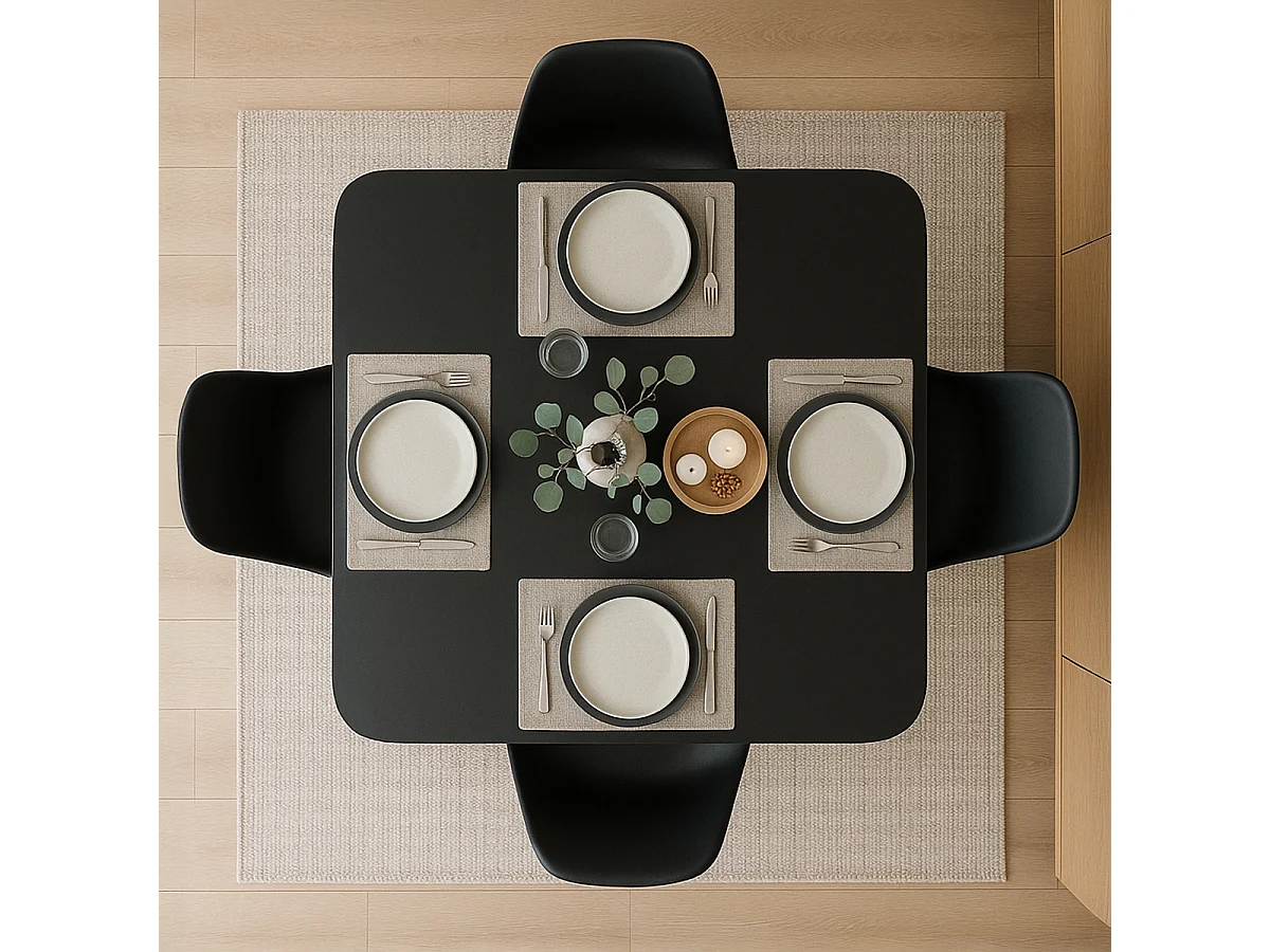 table carrée de salle à manger cuisine bar style Goblet lillium 100 - Noir