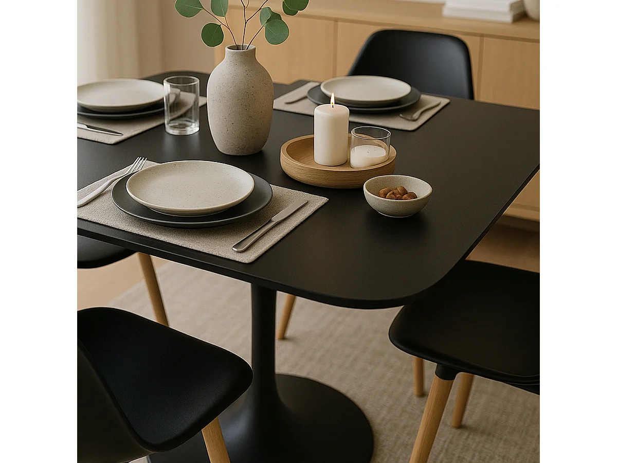 table carrée de salle à manger cuisine bar style Goblet lillium 100 - Noir