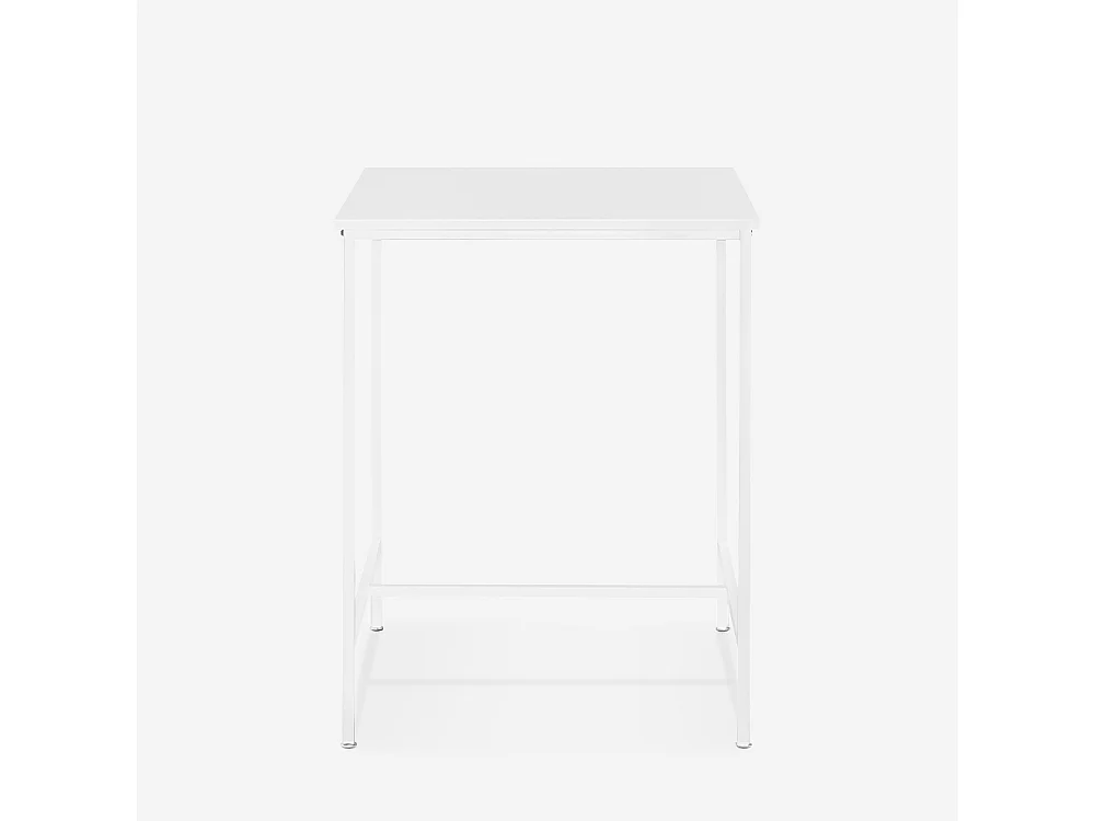 Mesa alta de 70x70 cm para bar cocina y cafetería de metal blanco y negro Zakis - Blanco