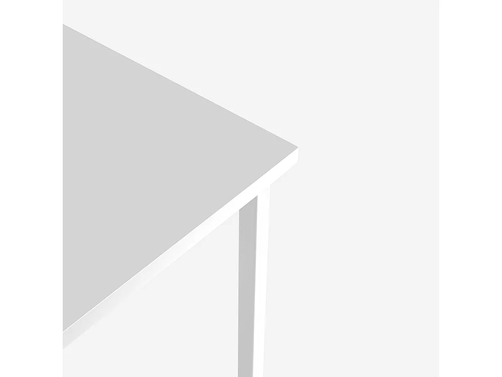 Mesa alta de 70x70 cm para bar cocina y cafetería de metal blanco y negro Zakis - Blanco