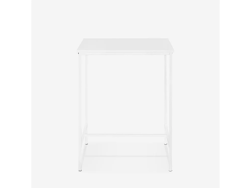 Table haute 70x70cm bar cuisine bistrot en metal blanc et noir Zakis - Blanc