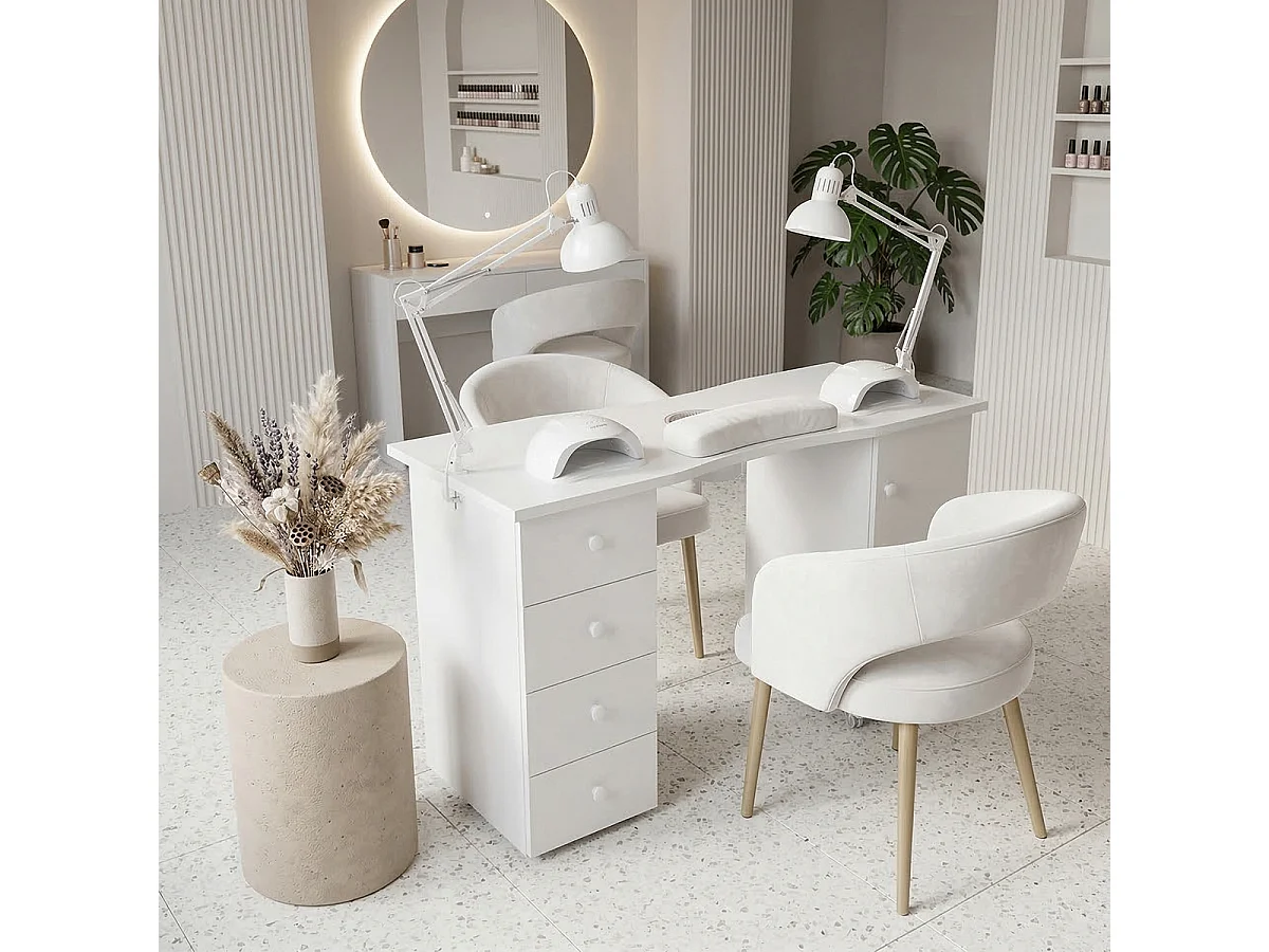 Table de manucure et reconstruction des ongles avec aspirateur et tiroir Tone