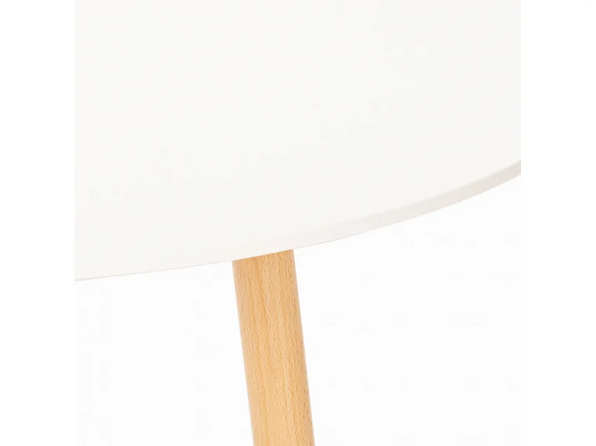 Tavolo rotondo in legno design wooden 100cm cucina bar ristorante Moss - Bianco