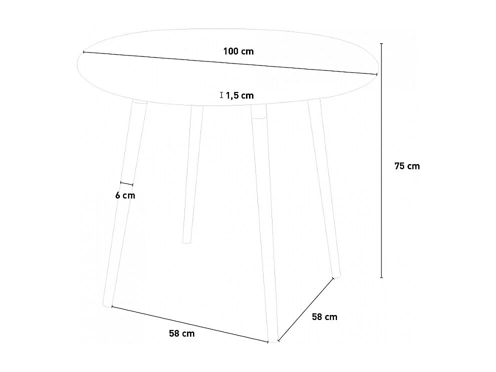 Tavolo rotondo in legno design wooden 100cm cucina bar ristorante Moss - Bianco