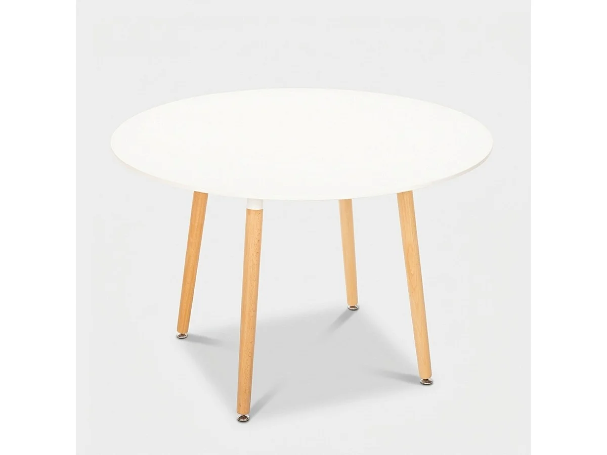 Mesa de madera redonda diseño madera 100cm cocina bar restaurante Moss - Blanco