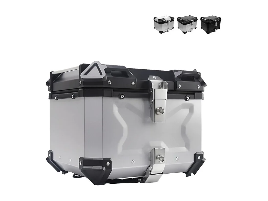 55-Liter-Universal-Motorrad-Heckkoffer Maverick L - Schwarz - Silver