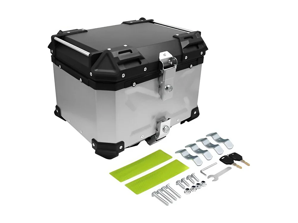 55-Liter-Universal-Motorrad-Heckkoffer Maverick L - Schwarz - Silver