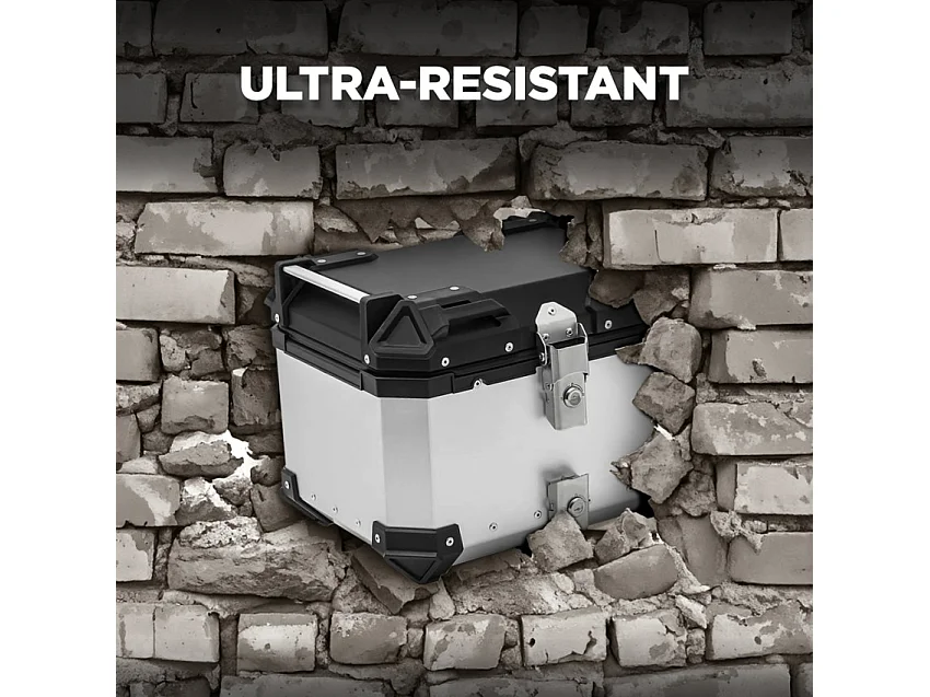 55-Liter-Universal-Motorrad-Heckkoffer Maverick L - Schwarz - Silver