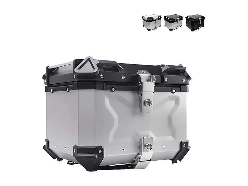 55-Liter-Universal-Motorrad-Heckkoffer Maverick L - Schwarz - Silver