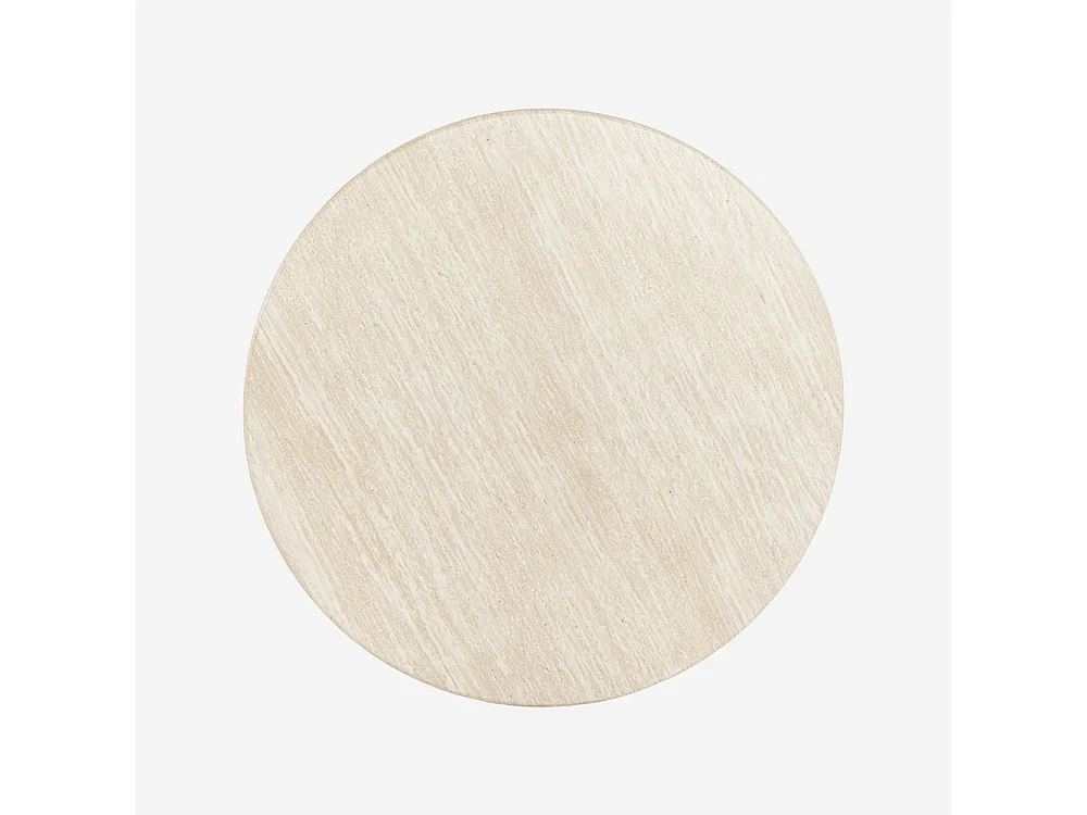 Table de salon ronde 120cm moderne en bois effet pierre Kara