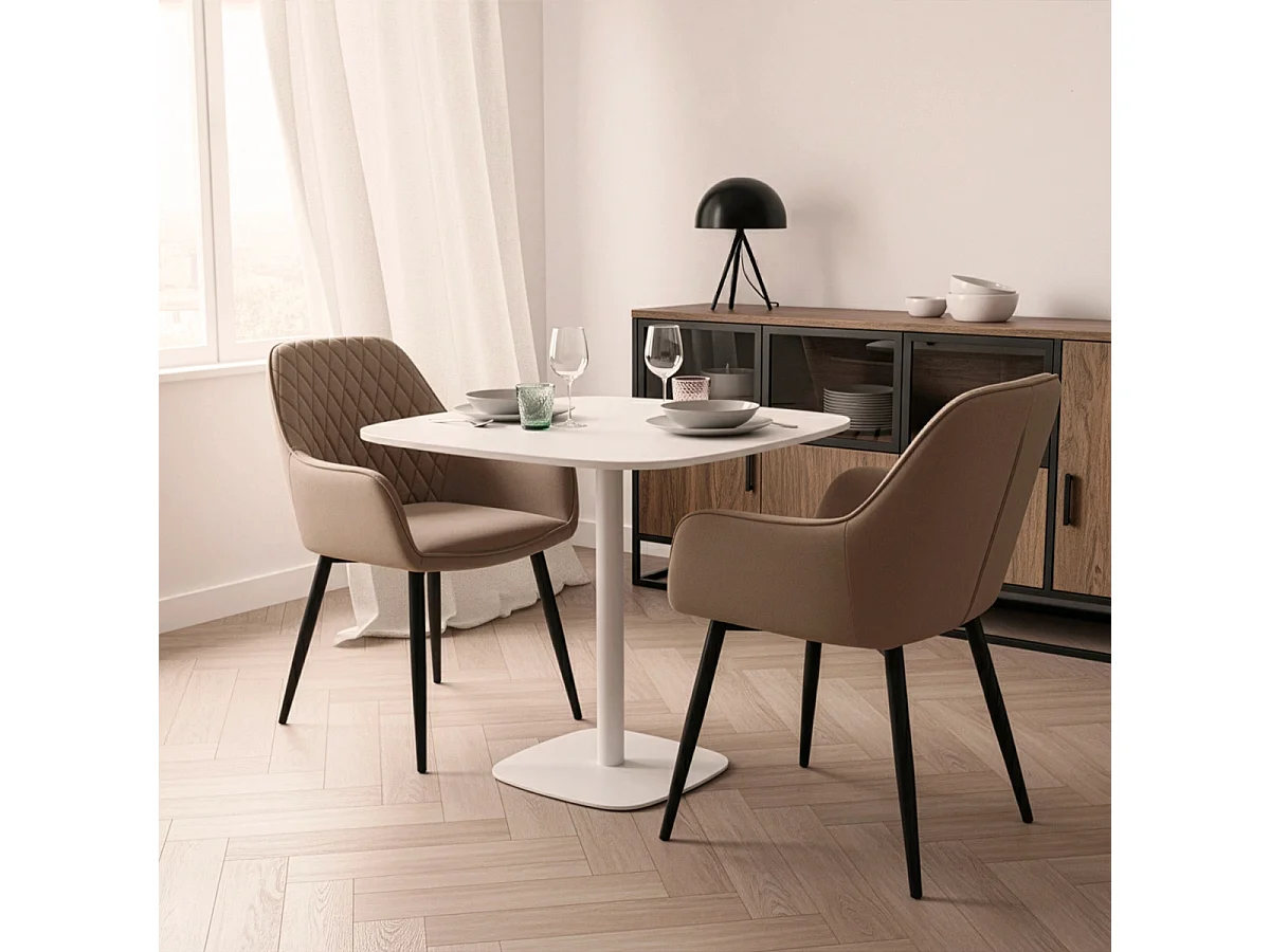 Tavolo da pranzo design moderno 80x80cm cucina bar ristorante Circumdo - Bianco