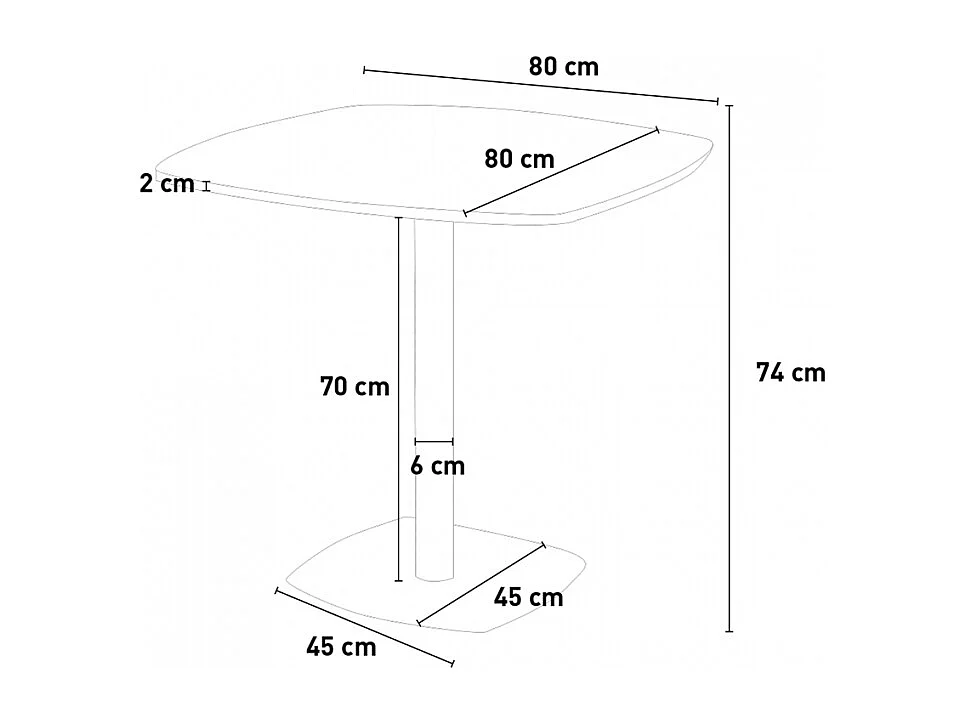 Tavolo da pranzo design moderno 80x80cm cucina bar ristorante Circumdo - Bianco