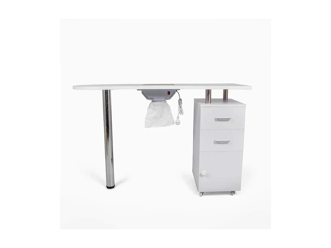 Tavolo per manicure e ricostruzione unghie con ventola aspiratore e ruote Adeam