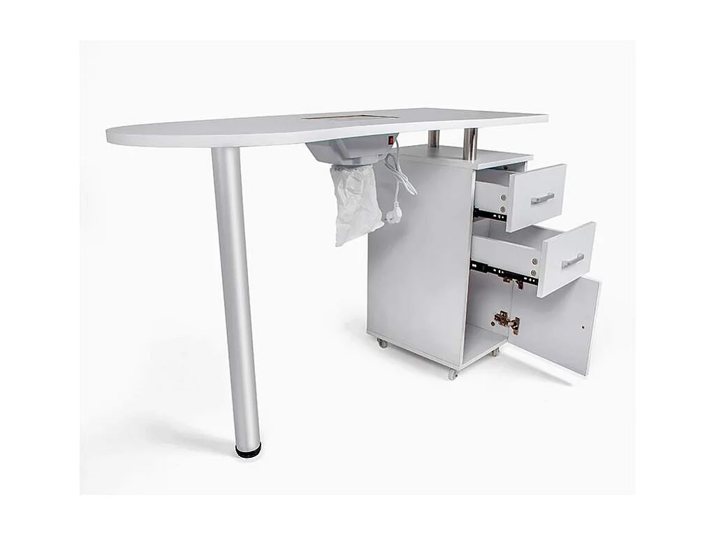 Tavolo per manicure e ricostruzione unghie con ventola aspiratore e ruote Adeam
