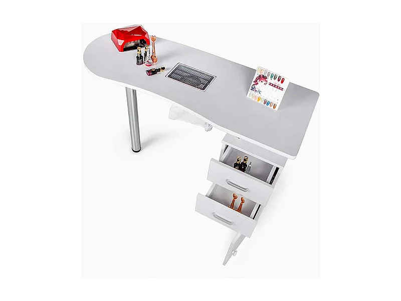 Tavolo per manicure e ricostruzione unghie con ventola aspiratore e ruote Adeam