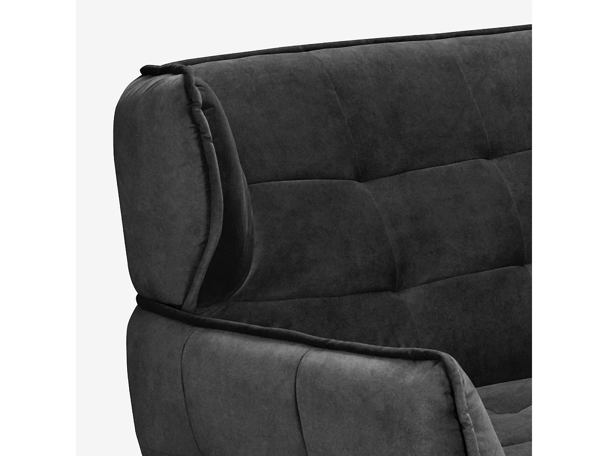 Sofá de 2 plazas de diseño en terciopelo estilo capitoné Vaaru - Antracita