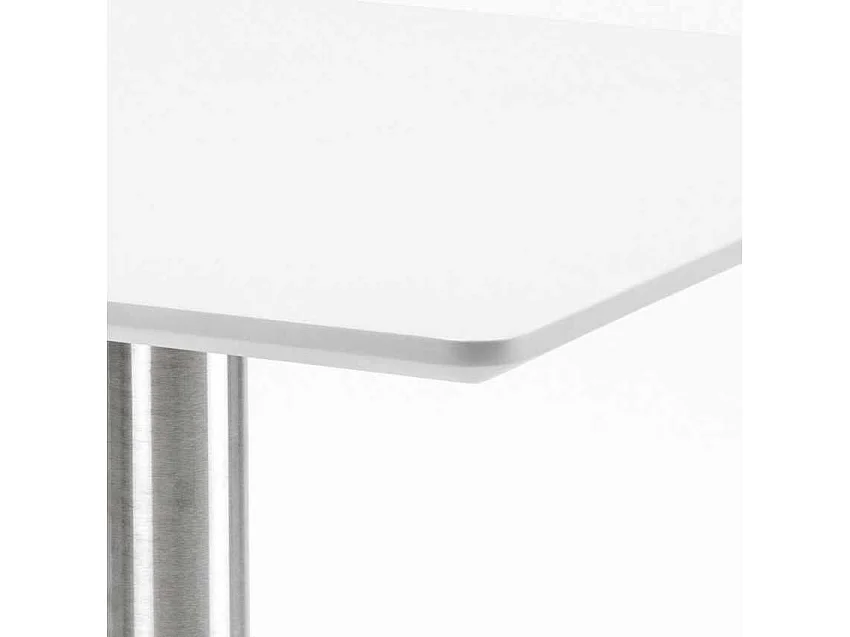 Mesa cuadrada 70x70 para bares restaurantes hoteles Horeca - Blanco - Plata