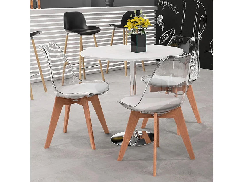 Tavolino bar rotondo quadrato nero bianco 70x70 Bistrot