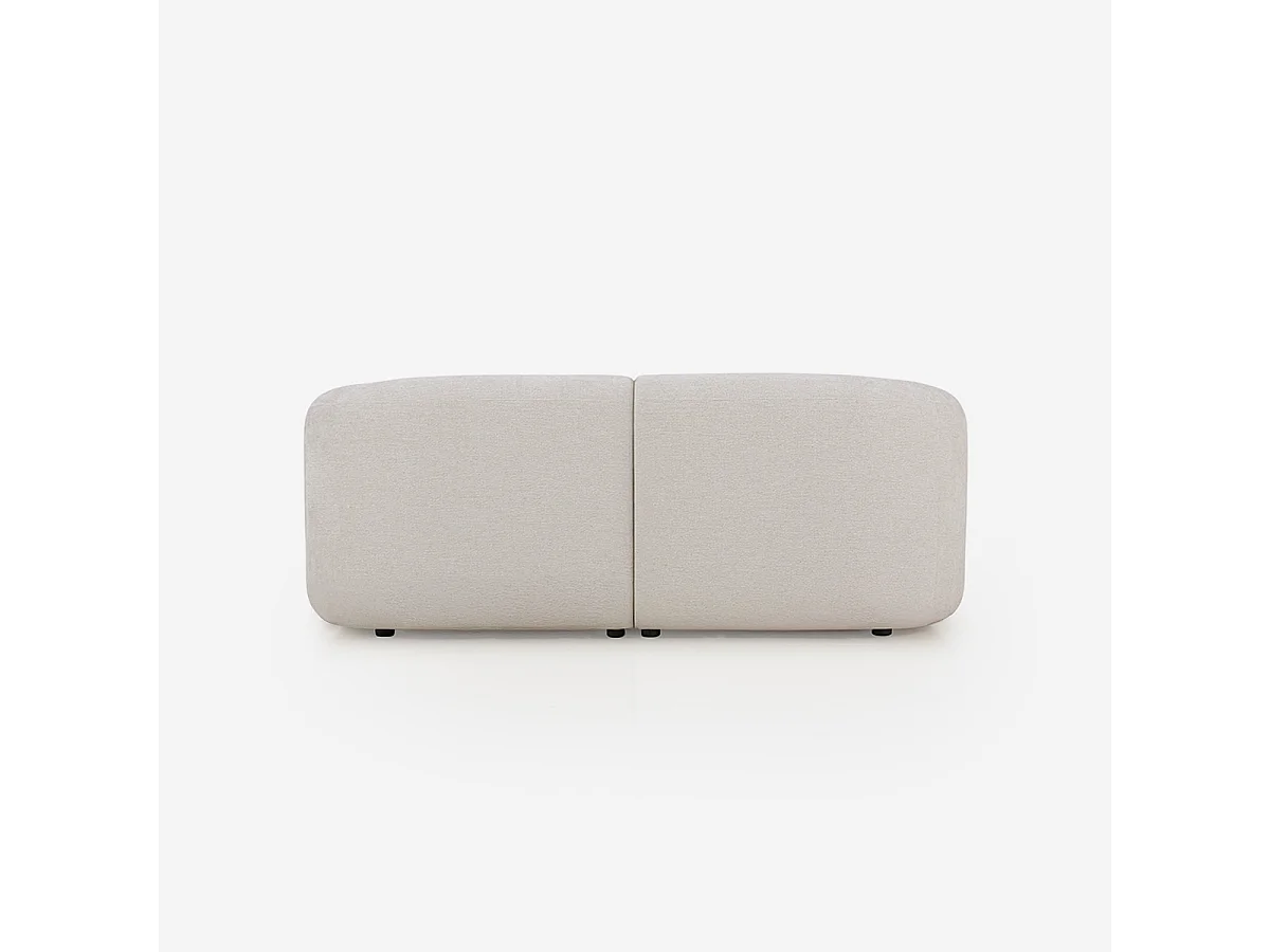 Sofá de diseño moderno modular de 2 plazas de tela con puf Yuna-2P