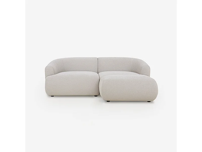 Sofá de diseño moderno modular de 2 plazas de tela con puf Yuna-2P