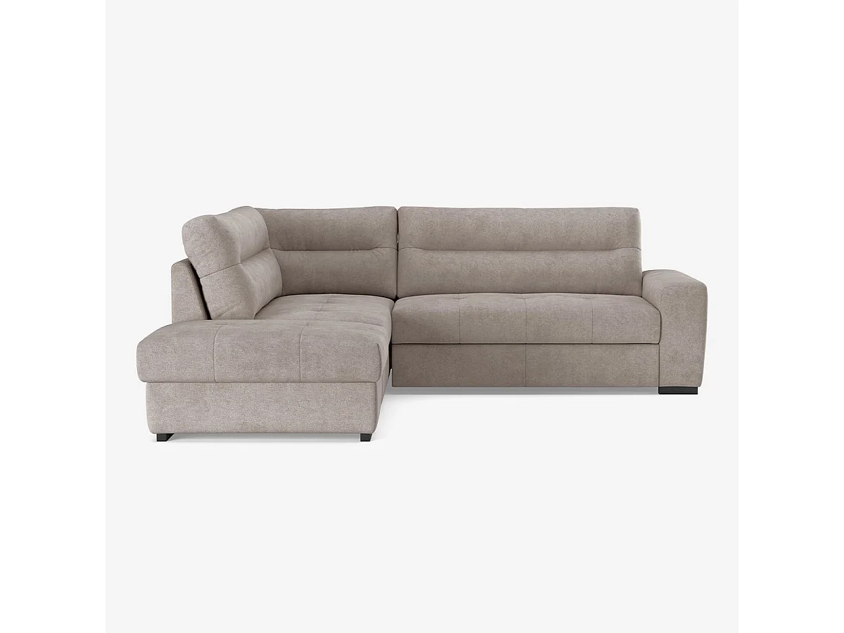 Moderner 3-Sitzer Ecksofa aus Stoff mit linker Ottomane Mello - Grau