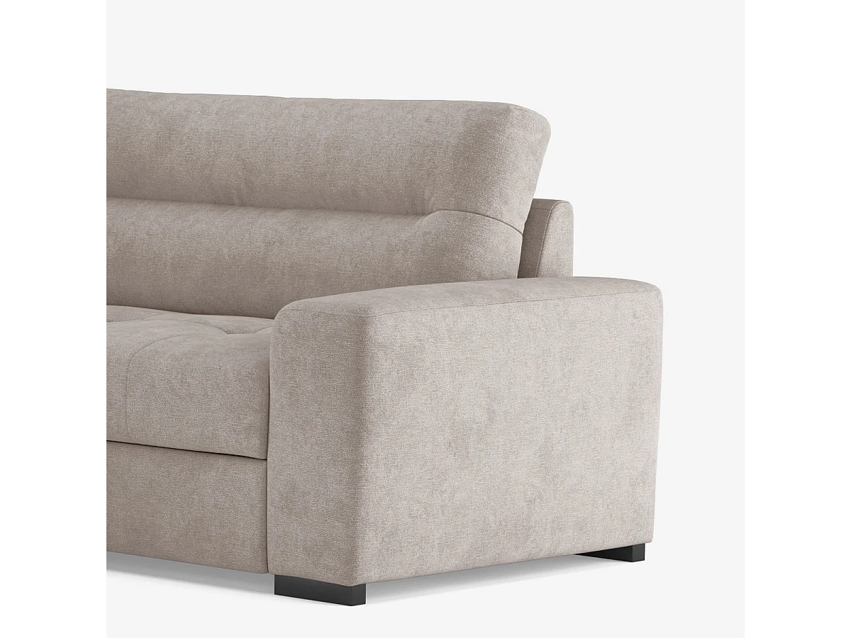 Moderner 3-Sitzer Ecksofa aus Stoff mit linker Ottomane Mello - Grau