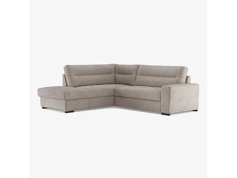 Moderner 3-Sitzer Ecksofa aus Stoff mit linker Ottomane Mello - Grau