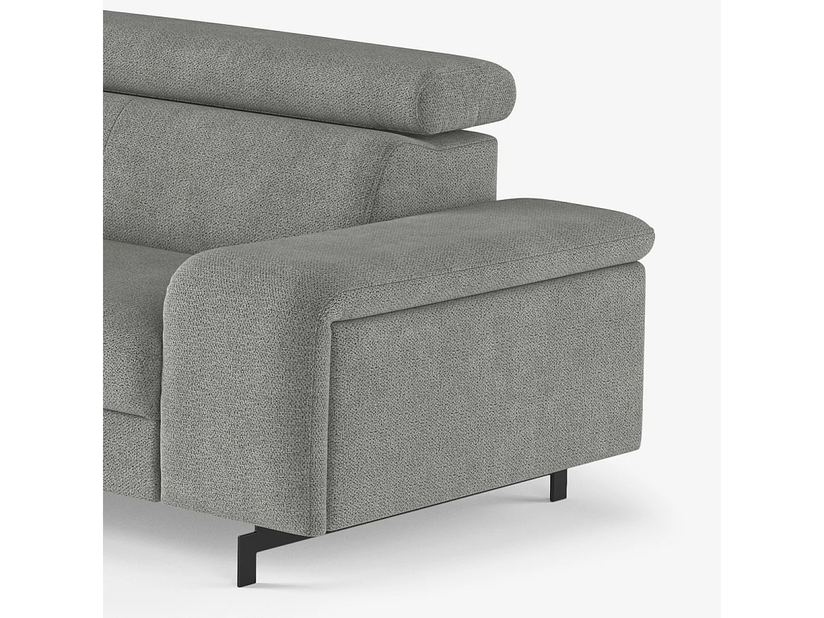 Sofá de 3 plazas diseño moderno con reposacabezas ajustable Rouna - Beige