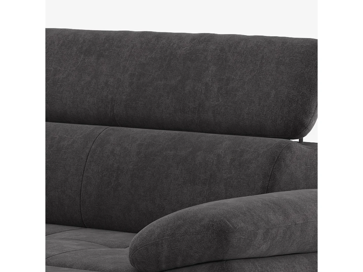 Sofá 3 plazas con chaise longue izquierda y reposacabezas reclinable Rilo - Marrón