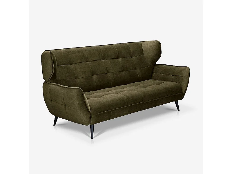 Modernes 3-Sitzer-Sofa aus Samt im Chesterfield-Stil Buran - Dunkel Grün