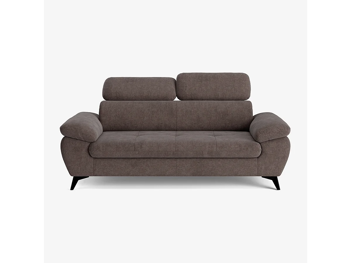 Divano 3 posti moderno di design con poggiatesta regolabile Kira - Marrone