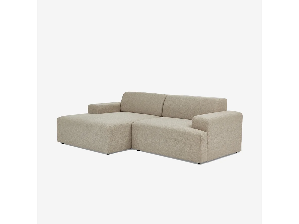 Sofá de diseño de 3 plazas con chaise longue a la izquierda de tela Seginus - Beige