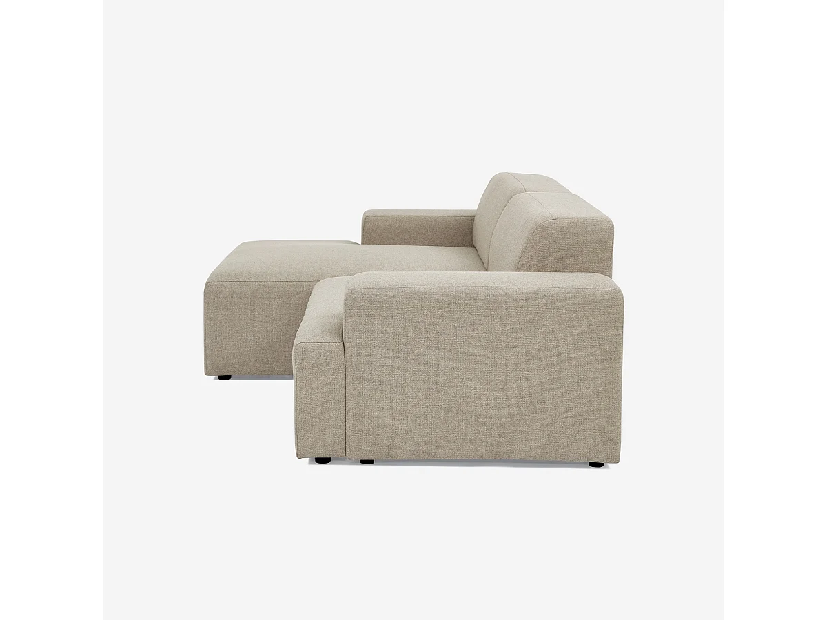 Sofá de diseño de 3 plazas con chaise longue a la izquierda de tela Seginus - Beige