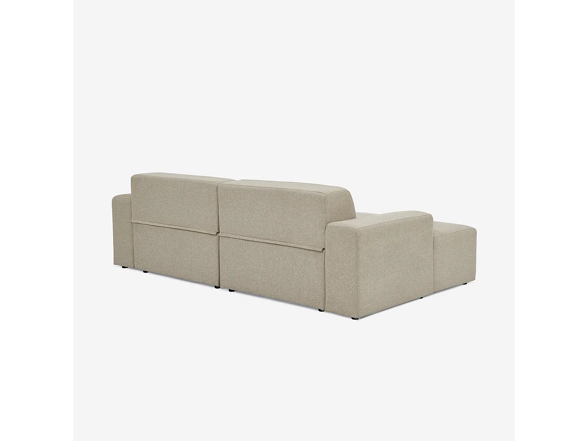 Sofá de diseño de 3 plazas con chaise longue a la izquierda de tela Seginus - Beige