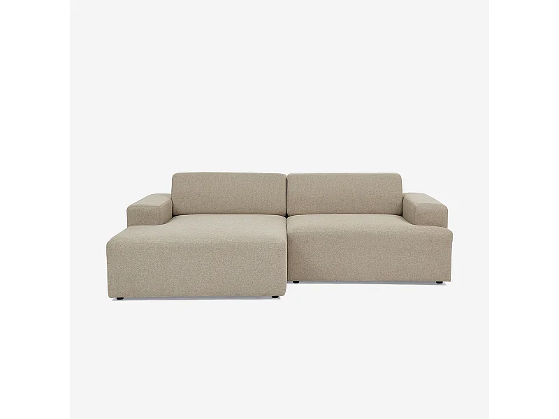 Sofá de diseño de 3 plazas con chaise longue a la izquierda de tela Seginus - Beige