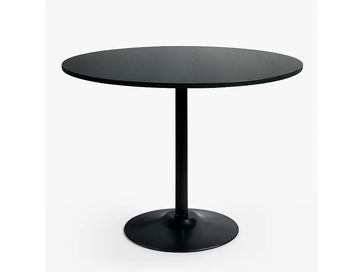 Tavolo sala da pranzo moderno Goblet nero rotondo 120cm Blackwood+