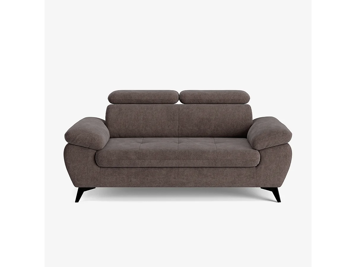 Divano 2 posti moderno in tessuto con poggiatesta regolabile Savi - Marrone