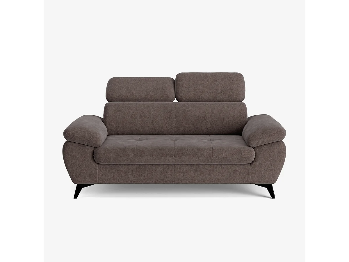 Divano 2 posti moderno in tessuto con poggiatesta regolabile Savi - Marrone