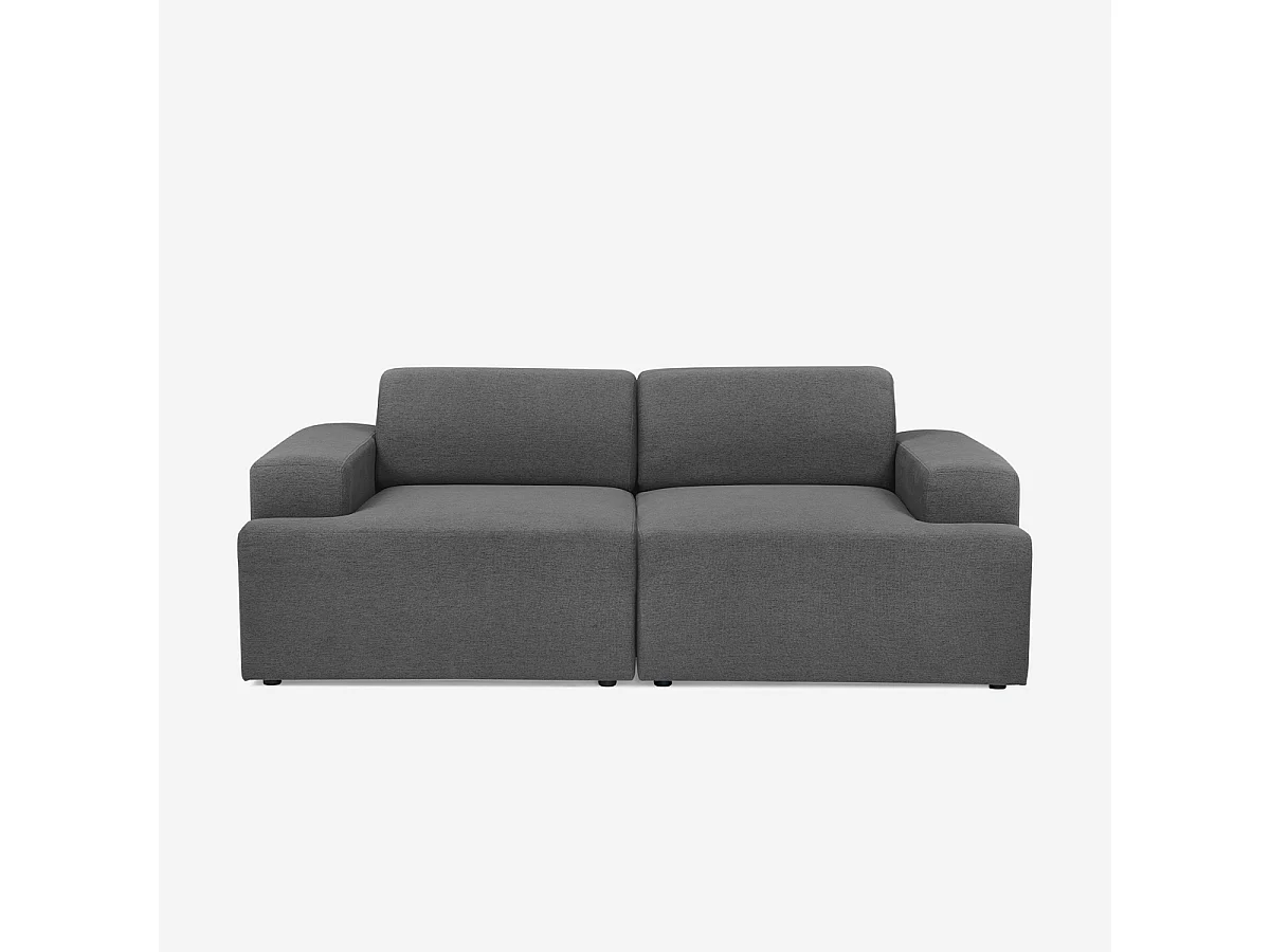 Divano 2 posti in tessuto design moderno 202x100x76cm Acamar - Grigio Scuro