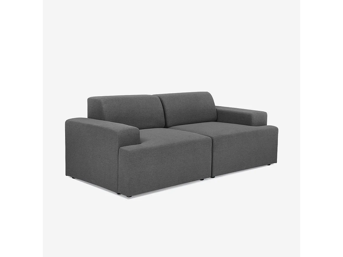 Divano 2 posti in tessuto design moderno 202x100x76cm Acamar - Grigio Scuro