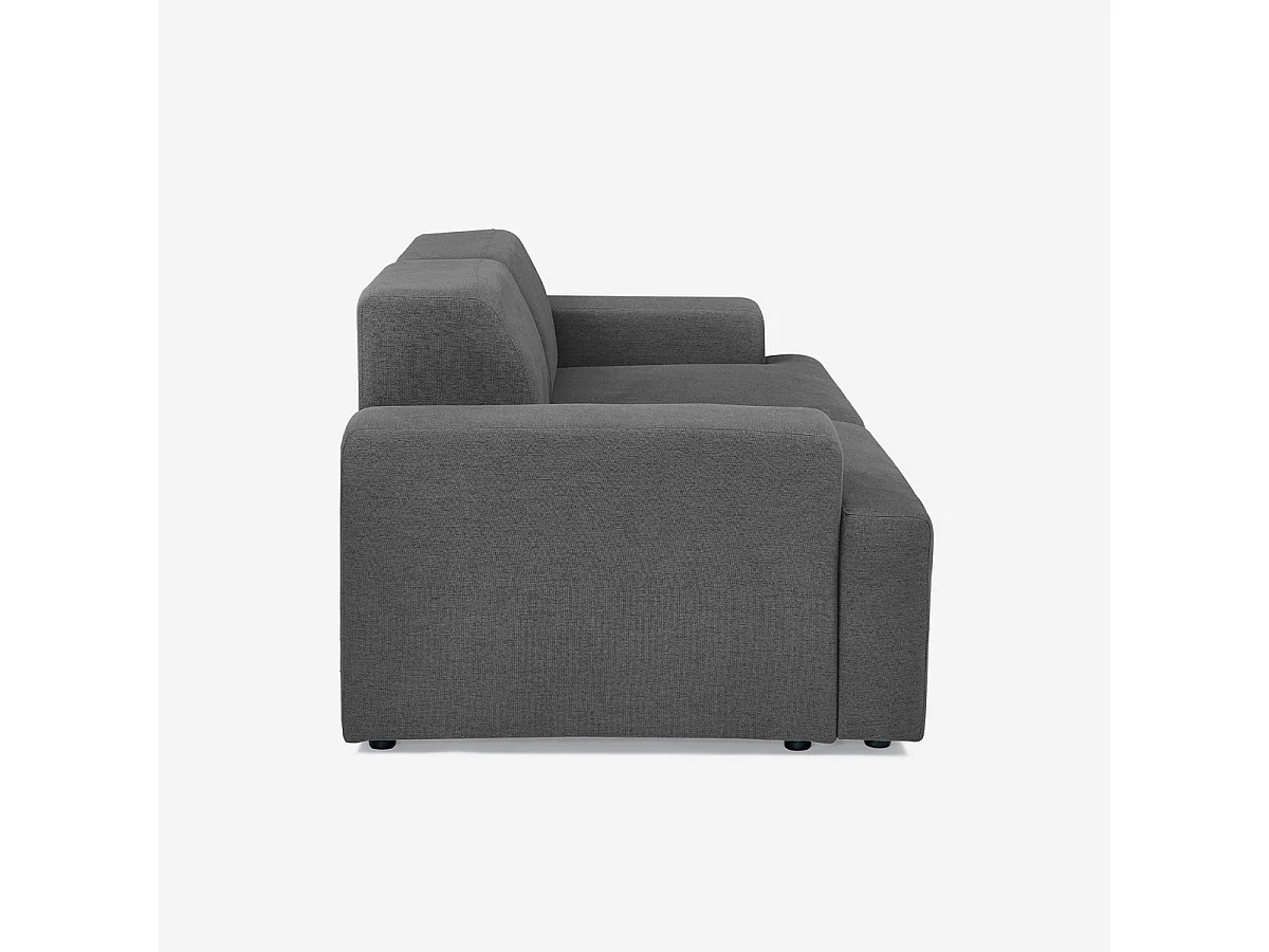 Divano 2 posti in tessuto design moderno 202x100x76cm Acamar - Grigio Scuro