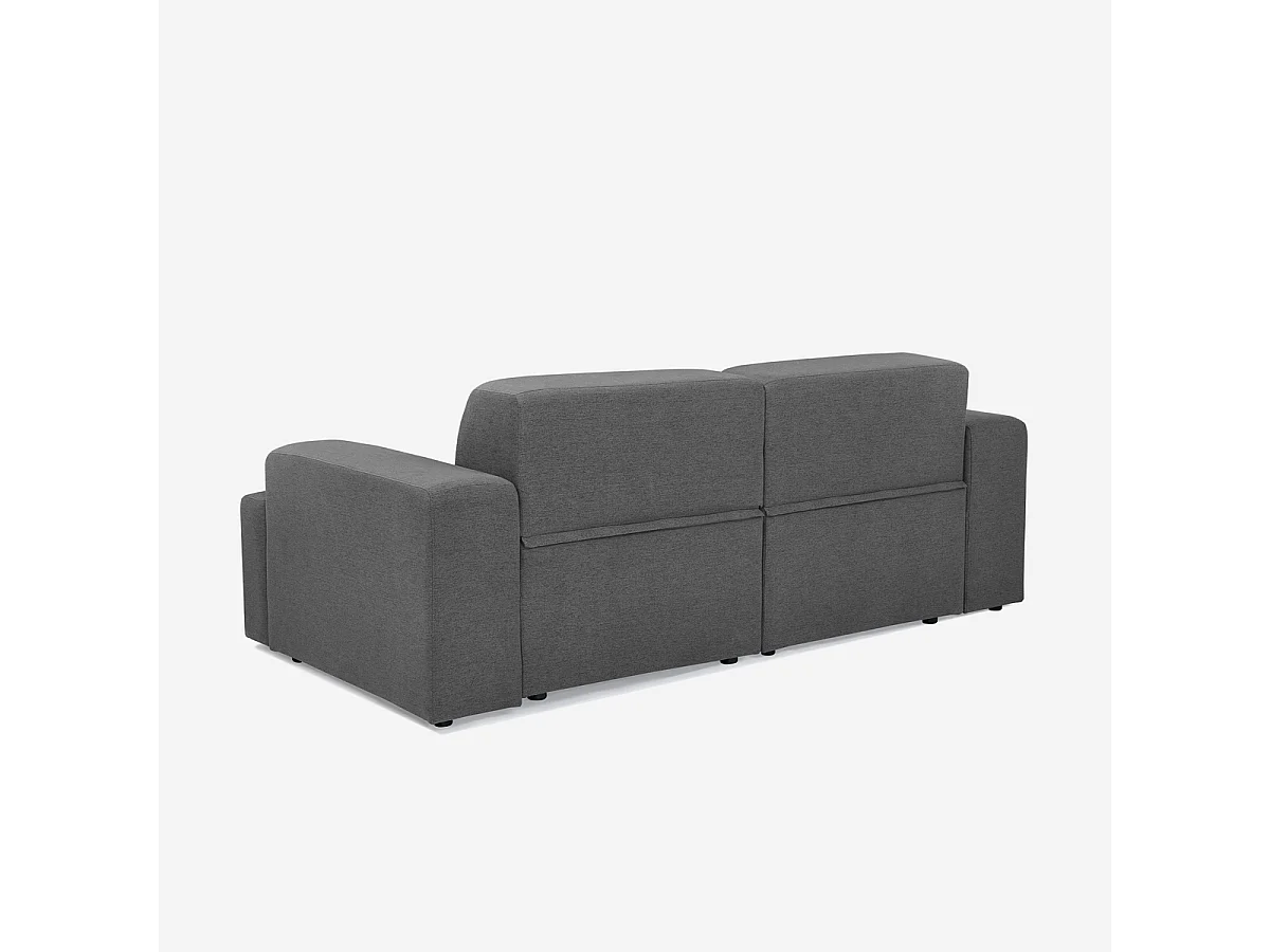 Divano 2 posti in tessuto design moderno 202x100x76cm Acamar - Grigio Scuro