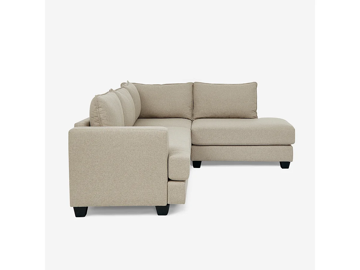 Divano 3 posti angolare di design con penisola in tessuto beige Avior