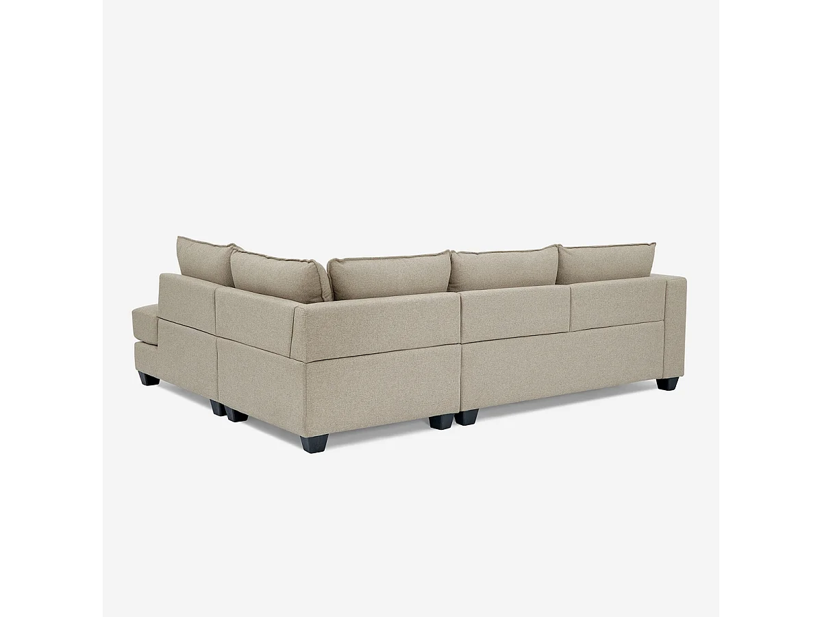 Divano 3 posti angolare di design con penisola in tessuto beige Avior