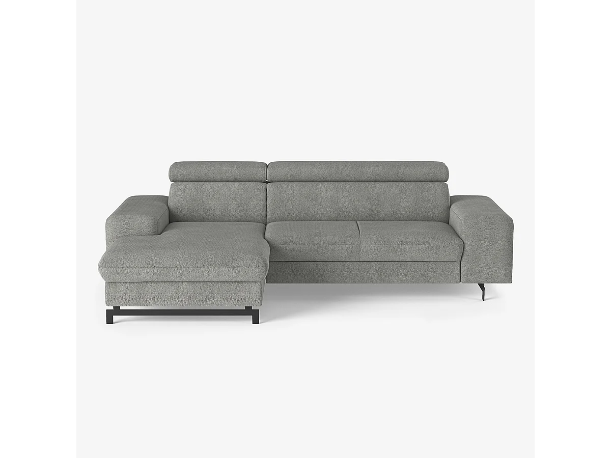 Divano 3 posti angolare con penisola sinistra poggiatesta regolabile Liora - Beige