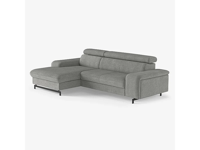 Sofá esquinero de 3 plazas con chaise longue izquierda y reposacabezas ajustable Liora - Beige