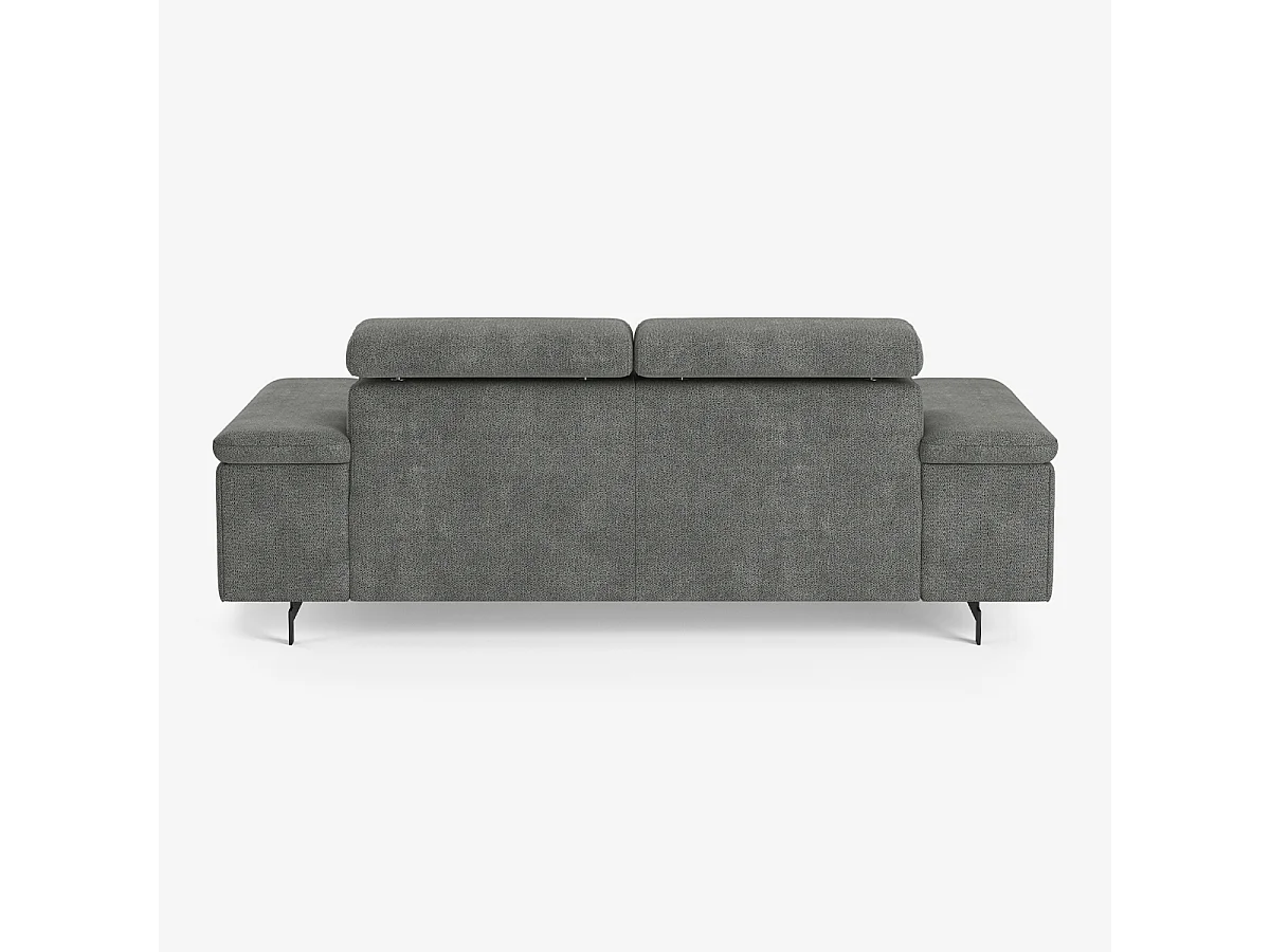 3-Sitzer Sofa modernes Design mit verstellbarer Kopfstütze Rouna - Grau