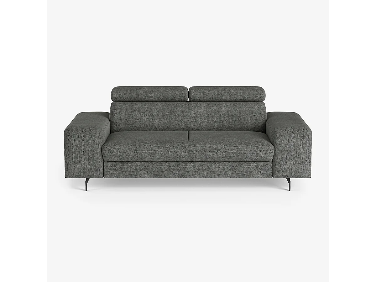 3-Sitzer Sofa modernes Design mit verstellbarer Kopfstütze Rouna - Grau