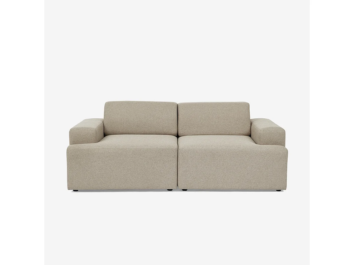 Divano 2 posti in tessuto design moderno 202x100x76cm Acamar - Beige