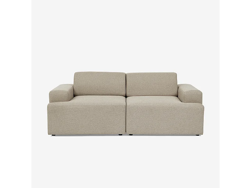 Divano 2 posti in tessuto design moderno 202x100x76cm Acamar - Beige